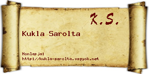 Kukla Sarolta névjegykártya
